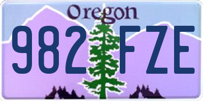 OR license plate 982FZE