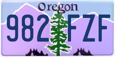 OR license plate 982FZF