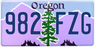 OR license plate 982FZG