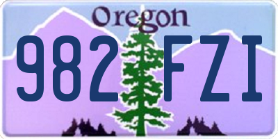 OR license plate 982FZI