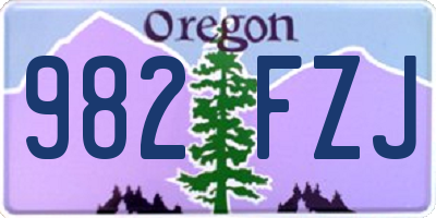 OR license plate 982FZJ