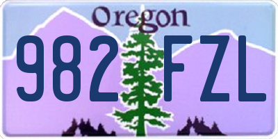 OR license plate 982FZL