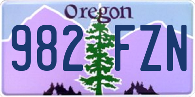OR license plate 982FZN