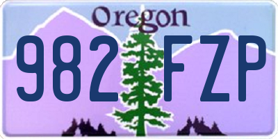 OR license plate 982FZP