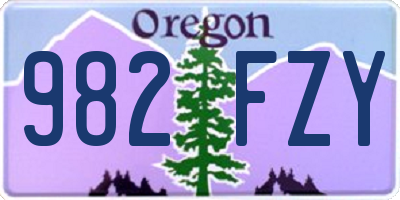 OR license plate 982FZY