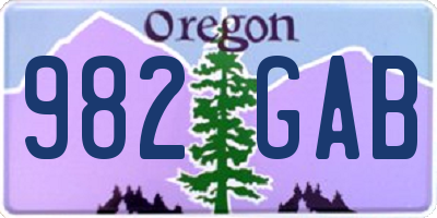 OR license plate 982GAB