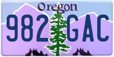 OR license plate 982GAC