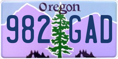 OR license plate 982GAD