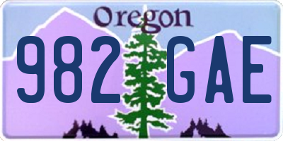 OR license plate 982GAE