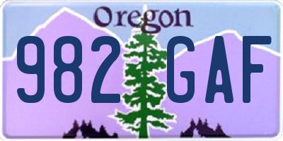 OR license plate 982GAF