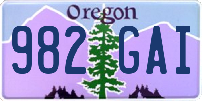 OR license plate 982GAI
