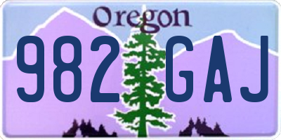 OR license plate 982GAJ