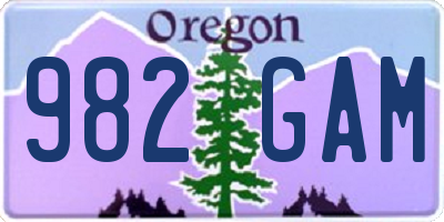 OR license plate 982GAM