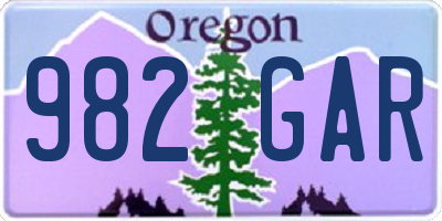 OR license plate 982GAR