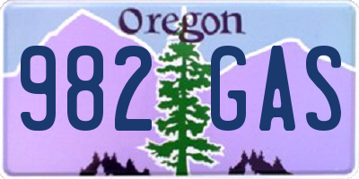 OR license plate 982GAS