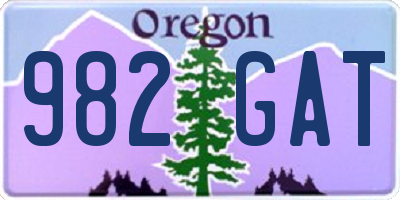OR license plate 982GAT