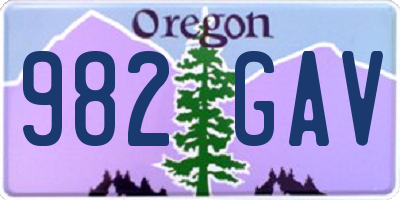 OR license plate 982GAV
