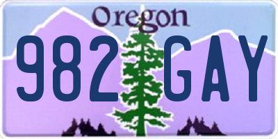OR license plate 982GAY