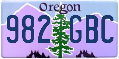 OR license plate 982GBC