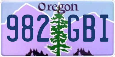 OR license plate 982GBI
