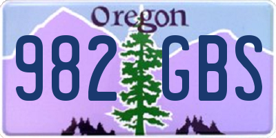 OR license plate 982GBS