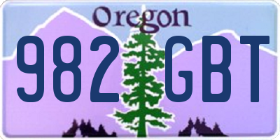 OR license plate 982GBT