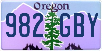 OR license plate 982GBY
