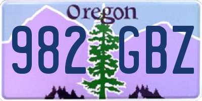 OR license plate 982GBZ