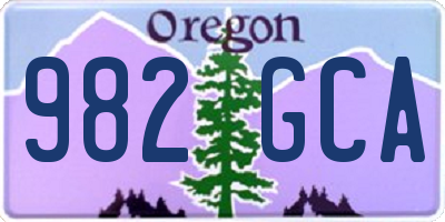OR license plate 982GCA