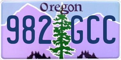 OR license plate 982GCC