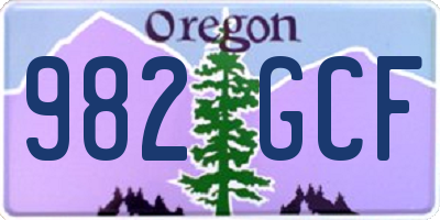 OR license plate 982GCF