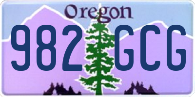OR license plate 982GCG