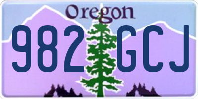 OR license plate 982GCJ
