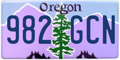 OR license plate 982GCN