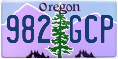 OR license plate 982GCP