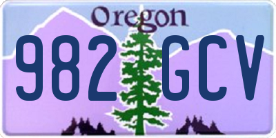 OR license plate 982GCV