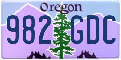 OR license plate 982GDC