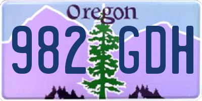 OR license plate 982GDH