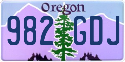 OR license plate 982GDJ