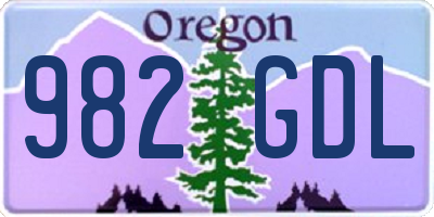 OR license plate 982GDL