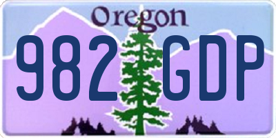 OR license plate 982GDP