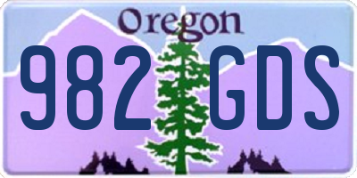 OR license plate 982GDS