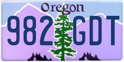 OR license plate 982GDT