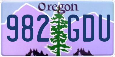 OR license plate 982GDU