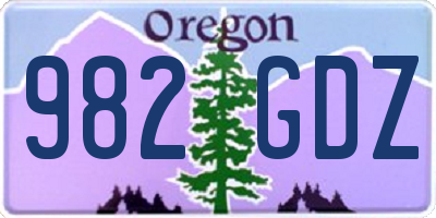OR license plate 982GDZ
