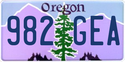 OR license plate 982GEA