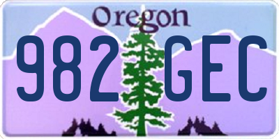 OR license plate 982GEC