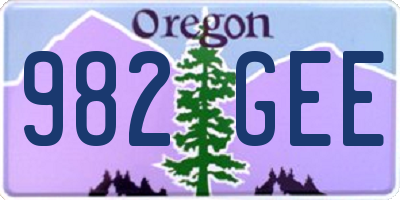 OR license plate 982GEE
