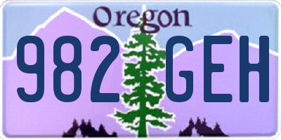 OR license plate 982GEH