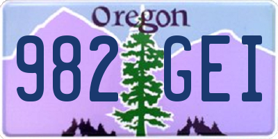 OR license plate 982GEI